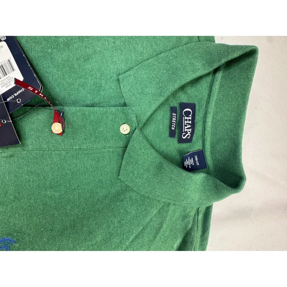 Chaps Mens Big &‎ Tall Stretch Polo Shirt Green Heather 2XB Preppy Old Money NWT